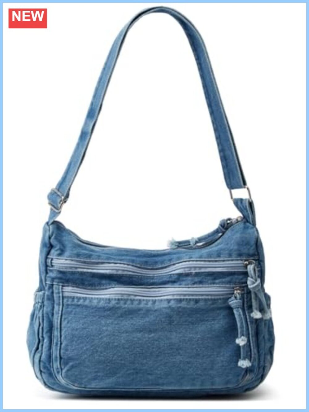 Large Denim Shoulder Bag Tote Crossbody Hobo Women Purse
